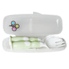 Ergonomic Fork & Spoon Set with Travel Case- Green
