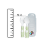 Ergonomic Fork & Spoon Set with Travel Case- Green