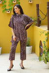 Luxe Noir Jungle Print Maternity & Nursing Lounge Coord Set
