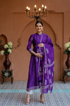 Premium Luxe Lavender Chanderi Maternity Kurta + Bump Band Bottom + Dupatta