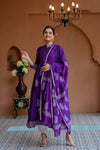 Premium Luxe Lavender Chanderi Maternity Kurta + Bump Band Bottom + Dupatta