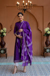 Premium Luxe Lavender Chanderi Maternity Kurta + Bump Band Bottom + Dupatta