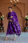 Premium Luxe Lavender Chanderi Maternity Kurta + Bump Band Bottom + Dupatta