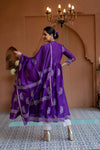Premium Luxe Lavender Chanderi Maternity Kurta + Bump Band Bottom + Dupatta