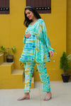 Luxe Aqua Tie & Dye Maternity & Nursing Lounge Coord Set