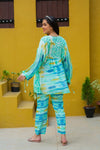 Luxe Aqua Tie & Dye Maternity & Nursing Lounge Coord Set