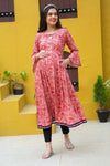 Tangerine Paisley Maternity & Nursing Kurta Dress