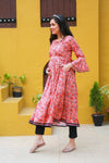 Tangerine Paisley Maternity & Nursing Kurta Dress