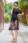 Exclusive Black Embroidered Lace Maternity Photoshoot Dress
