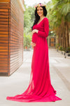 Exclusive Cherry Red Trail Maternity Photoshoot Gown