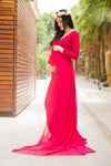 Exclusive Cherry Red Trail Maternity Photoshoot Gown