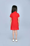 Polo Dress With Baby Dinosaur Hand Embellishment And Tie-Up Dress Silhouette