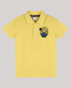 Yellow Polo T-Shirt With Hand- Embellished Minion Motif