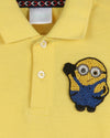 Yellow Polo T-Shirt With Hand- Embellished Minion Motif