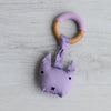 Wood Plush Rattle Teether Toy- KITTY