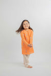 Orange Kurta-Dhoti Set