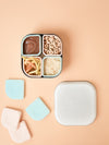 Grow Bento with 2 Silipods Lunch Box | Snow/Aqua