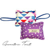 The Cushy Closer Door Cushion- Purple Polka With Triangles