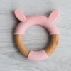 Wood + Silicone Teether Ring | Rabbit