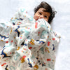 Dino Friend | Reversible Muslin Blanket