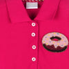 Polo Dress With Ruffles At Hem And Donut Motif