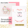 Unicorn Decor Cushion & Diwali Bodysuit Gift Set