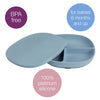 Silicone Plate + Lid with Suction Base | Ocean Blue