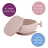 Silicone Bowl + Lid with Suction Base | Blush Pink