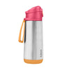 Insulated Sport Spout Drink Water Bottle | Strawberry Pink Orange