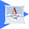 Initial Snowman Cushion | Blue