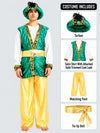Aladdin Gold and Green Adults Halloween Costume Fancy Dress Up