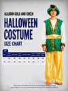 Aladdin Gold and Green Adults Halloween Costume Fancy Dress Up