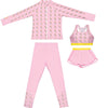 3 pcs Pink ThunderBolt Matching Top,Leggings & Jacket style Swimwear set for Pre teens & Teens - Little Surprise Box3 pcs Pink ThunderBolt Matching Top,Leggings & Jacket style Swimwear set for Pre teens & Teens