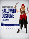Checks Top & Skirt Pirate Adult Halloween Costume Fancy Dress Up