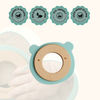 Wood + Silicone Disc Teether | Bear