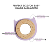Wood + Silicone Disc Teether- KITTY