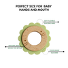 Wood + Silicone Disc Teether- LION