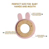 Wood + Silicone Disc Teether- RABBIT