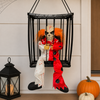Animated Hanging Skeleton Cage – Bloody Clown