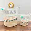 Jute Cotton Storage Basket | Choo Choo Train Treasures