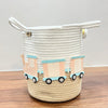 Jute Cotton Storage Basket | Choo Choo Train Treasures