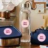 Round waterproof name labels - Bow Sparkle