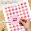 Round waterproof name labels - Bow Sparkle