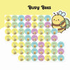 Round waterproof name labels - Busy Bees