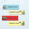 Personalised Name Labels | Cute Construction Vehicles