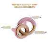 Wood + Silicone Disc & Ring Teether - RABBIT
