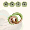 Wood + Silicone Disc & Ring Teether- LION