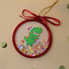 Glitter Shake Ornament | Red Dino