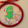 Glitter Shake Ornament | Red Dino