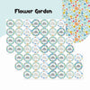 Round waterproof name labels - Flower Garden